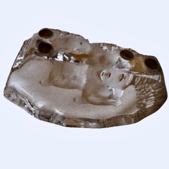 Kosta Boda Sweden Iceberg.Mats Johasson Artist Glass Sculpture Figurine Cougar - Picture 9 of 10